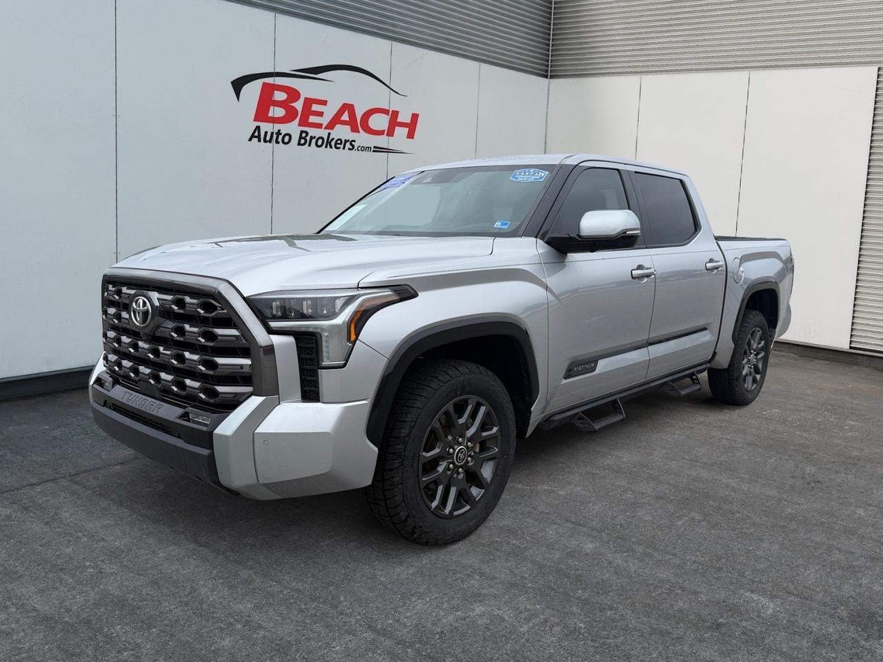 2023 Toyota Tundra 4WD Platinum, HEATED/VENTILATED FRONT AND REAR SEATS, APPLE CARPLAY/ANDROID AUTO, BED LINER, TOW PACKAGE, BACKUP CAMERA, MOONROOF, JBL SPEAKERS, RUNNING BOARDS, CLEAN CARFAX, ONLY 1 OWNER, THIS TOYOTA TUNDRA HAS IT ALL COME AND TEST DRIVE TODAY!
