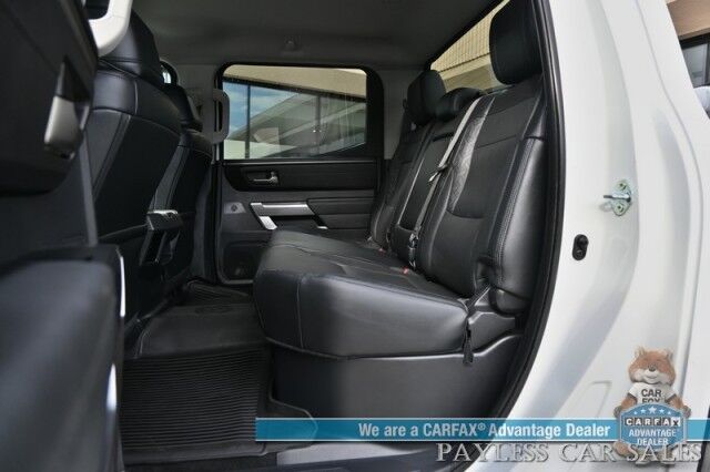 2023 Toyota Tundra SR5 Crew Max / Premium Pkg / 4X4 / Power & Heated Leather Seats / Heated Steering / Adaptive Cruise / Lane Departure / Apple CarPlay & Android Auto / Back Up Camera / Keyless Entry & Start / Tow Pkg / 1-Owner Anchorage AK