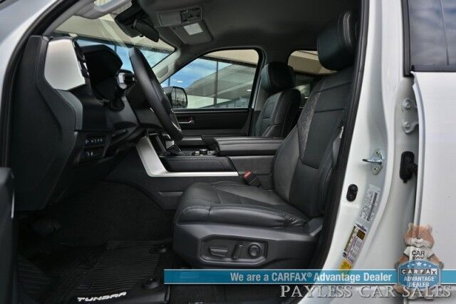 2023 Toyota Tundra SR5 Crew Max / Premium Pkg / 4X4 / Power & Heated Leather Seats / Heated Steering / Adaptive Cruise / Lane Departure / Apple CarPlay & Android Auto / Back Up Camera / Keyless Entry & Start / Tow Pkg / 1-Owner Anchorage AK