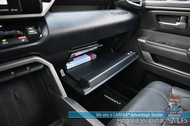 2023 Toyota Tundra SR5 Crew Max / Premium Pkg / 4X4 / Power & Heated Leather Seats / Heated Steering / Adaptive Cruise / Lane Departure / Apple CarPlay & Android Auto / Back Up Camera / Keyless Entry & Start / Tow Pkg / 1-Owner Anchorage AK