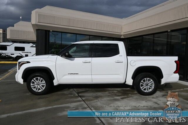 2023 Toyota Tundra SR5 Crew Max / Premium Pkg / 4X4 / Power & Heated Leather Seats / Heated Steering / Adaptive Cruise / Lane Departure / Apple CarPlay & Android Auto / Back Up Camera / Keyless Entry & Start / Tow Pkg / 1-Owner Anchorage AK