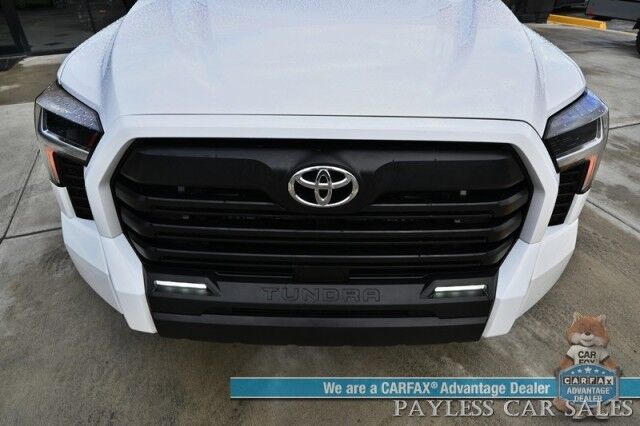 2023 Toyota Tundra SR5 Crew Max / Premium Pkg / 4X4 / Power & Heated Leather Seats / Heated Steering / Adaptive Cruise / Lane Departure / Apple CarPlay & Android Auto / Back Up Camera / Keyless Entry & Start / Tow Pkg / 1-Owner Anchorage AK