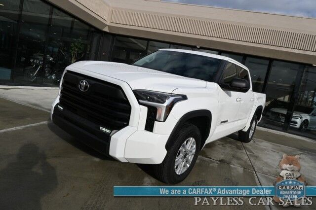 2023 Toyota Tundra SR5 Crew Max / Premium Pkg / 4X4 / Power & Heated Leather Seats / Heated Steering / Adaptive Cruise / Lane Departure / Apple CarPlay & Android Auto / Back Up Camera / Keyless Entry & Start / Tow Pkg / 1-Owner Anchorage AK