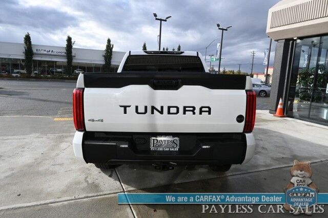 2023 Toyota Tundra SR5 Crew Max / Premium Pkg / 4X4 / Power & Heated Leather Seats / Heated Steering / Adaptive Cruise / Lane Departure / Apple CarPlay & Android Auto / Back Up Camera / Keyless Entry & Start / Tow Pkg / 1-Owner Anchorage AK