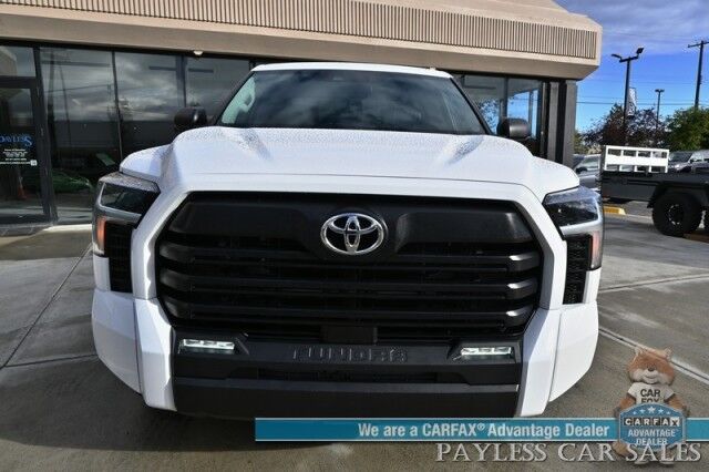 2023 Toyota Tundra SR5 Crew Max / Premium Pkg / 4X4 / Power & Heated Leather Seats / Heated Steering / Adaptive Cruise / Lane Departure / Apple CarPlay & Android Auto / Back Up Camera / Keyless Entry & Start / Tow Pkg / 1-Owner Anchorage AK
