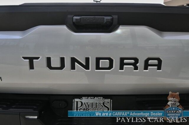 2023 Toyota Tundra SR5 Crew Max / Premium Pkg / 4X4 / Power & Heated Leather Seats / Heated Steering / Adaptive Cruise / Lane Departure / Apple CarPlay & Android Auto / Back Up Camera / Keyless Entry & Start / Tow Pkg / 1-Owner Anchorage AK