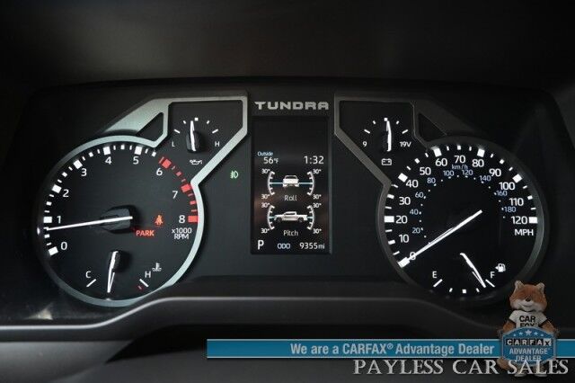 2023 Toyota Tundra SR5 Crew Max / Premium Pkg / 4X4 / Power & Heated Leather Seats / Heated Steering / Adaptive Cruise / Lane Departure / Apple CarPlay & Android Auto / Back Up Camera / Keyless Entry & Start / Tow Pkg / 1-Owner Anchorage AK