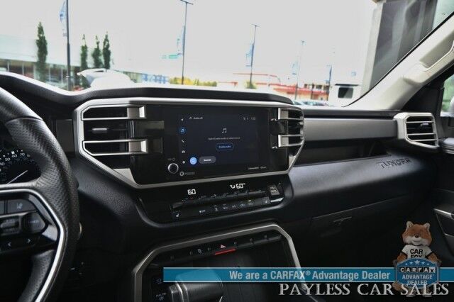 2023 Toyota Tundra SR5 Crew Max / Premium Pkg / 4X4 / Power & Heated Leather Seats / Heated Steering / Adaptive Cruise / Lane Departure / Apple CarPlay & Android Auto / Back Up Camera / Keyless Entry & Start / Tow Pkg / 1-Owner Anchorage AK