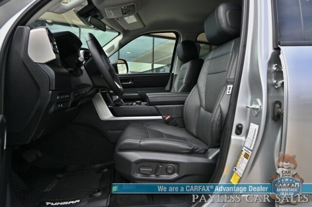 2023 Toyota Tundra SR5 Crew Max / Premium Pkg / 4X4 / Power & Heated Leather Seats / Heated Steering / Adaptive Cruise / Lane Departure / Apple CarPlay & Android Auto / Back Up Camera / Keyless Entry & Start / Tow Pkg / 1-Owner Anchorage AK