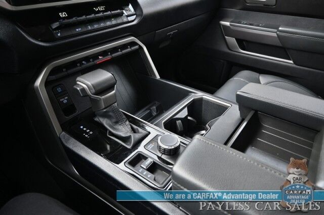 2023 Toyota Tundra SR5 Crew Max / Premium Pkg / 4X4 / Power & Heated Leather Seats / Heated Steering / Adaptive Cruise / Lane Departure / Apple CarPlay & Android Auto / Back Up Camera / Keyless Entry & Start / Tow Pkg / 1-Owner Anchorage AK