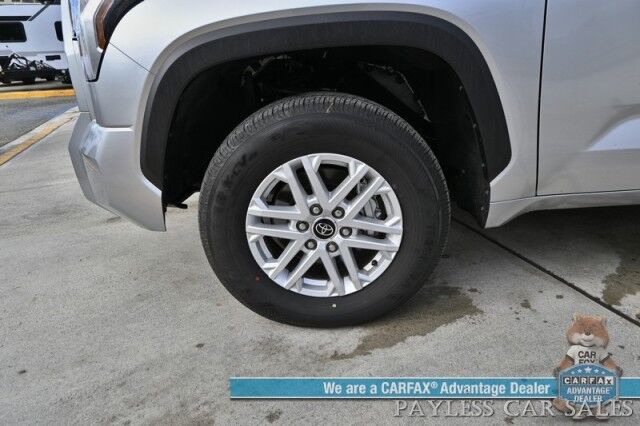 2023 Toyota Tundra SR5 Crew Max / Premium Pkg / 4X4 / Power & Heated Leather Seats / Heated Steering / Adaptive Cruise / Lane Departure / Apple CarPlay & Android Auto / Back Up Camera / Keyless Entry & Start / Tow Pkg / 1-Owner Anchorage AK