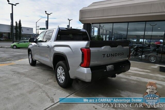 2023 Toyota Tundra SR5 Crew Max / Premium Pkg / 4X4 / Power & Heated Leather Seats / Heated Steering / Adaptive Cruise / Lane Departure / Apple CarPlay & Android Auto / Back Up Camera / Keyless Entry & Start / Tow Pkg / 1-Owner Anchorage AK