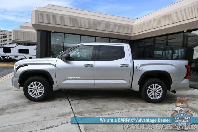 2023 Toyota Tundra SR5 Crew Max / Premium Pkg / 4X4 / Power & Heated Leather Seats / Heated Steering / Adaptive Cruise / Lane Departure / Apple CarPlay & Android Auto / Back Up Camera / Keyless Entry & Start / Tow Pkg / 1-Owner Anchorage AK