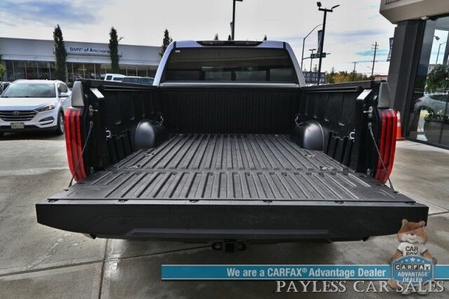 2023 Toyota Tundra SR5 Crew Max / Premium Pkg / 4X4 / Power & Heated Leather Seats / Heated Steering / Adaptive Cruise / Lane Departure / Apple CarPlay & Android Auto / Back Up Camera / Keyless Entry & Start / Tow Pkg / 1-Owner Anchorage AK