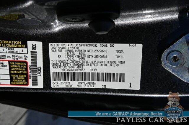 2023 Toyota Tundra SR5 Double Cab / 4X4 / Premium & Convenience Pkg / Power & Heated Leather Seats / Adaptive Cruise / Lane Departure & Blind Spot / Apple CarPlay & Android Auto / Back Up Camera / Bed Liner / Tow Pkg / 1-Owner Anchorage AK 2023 Toyota Tundra SR5 Double Cab / 4X4 / Premium & Convenience Pkg / Power & Heated Leather Seats / Adaptive Cruise / Lane Departure & Blind Spot / Apple CarPlay & Android Auto / Back Up Camera / Bed Liner / Tow Pkg / 1-Owner Anchorage AK