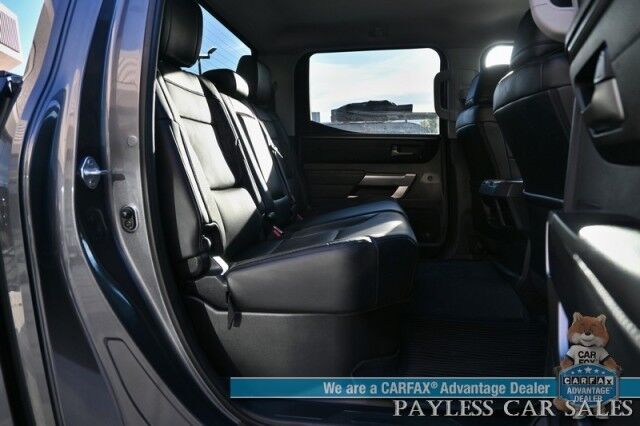 2023 Toyota Tundra SR5 / Premium Pkg / 4X4 / Crew Cab / Power & Heated Leather Seats / Heated Steering / Adaptive Cruise / Lane Departure / Apple CarPlay & Android Auto / Back Up Camera / Keyless Entry & Start / Tow Pkg / 1-Owner Anchorage AK
