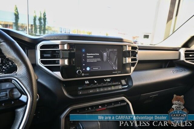 2023 Toyota Tundra SR5 / Premium Pkg / 4X4 / Crew Cab / Power & Heated Leather Seats / Heated Steering / Adaptive Cruise / Lane Departure / Apple CarPlay & Android Auto / Back Up Camera / Keyless Entry & Start / Tow Pkg / 1-Owner Anchorage AK