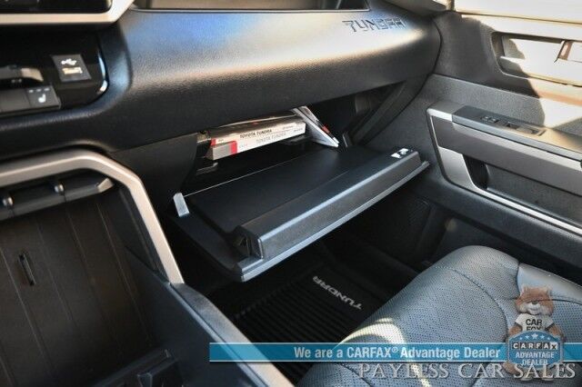 2023 Toyota Tundra SR5 / Premium Pkg / 4X4 / Crew Cab / Power & Heated Leather Seats / Heated Steering / Adaptive Cruise / Lane Departure / Apple CarPlay & Android Auto / Back Up Camera / Keyless Entry & Start / Tow Pkg / 1-Owner Anchorage AK