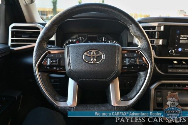 2023 Toyota Tundra SR5 / Premium Pkg / 4X4 / Crew Cab / Power & Heated Leather Seats / Heated Steering / Adaptive Cruise / Lane Departure / Apple CarPlay & Android Auto / Back Up Camera / Keyless Entry & Start / Tow Pkg / 1-Owner Anchorage AK