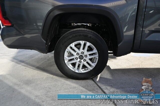 2023 Toyota Tundra SR5 / Premium Pkg / 4X4 / Crew Cab / Power & Heated Leather Seats / Heated Steering / Adaptive Cruise / Lane Departure / Apple CarPlay & Android Auto / Back Up Camera / Keyless Entry & Start / Tow Pkg / 1-Owner Anchorage AK