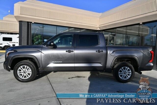 2023 Toyota Tundra SR5 / Premium Pkg / 4X4 / Crew Cab / Power & Heated Leather Seats / Heated Steering / Adaptive Cruise / Lane Departure / Apple CarPlay & Android Auto / Back Up Camera / Keyless Entry & Start / Tow Pkg / 1-Owner Anchorage AK