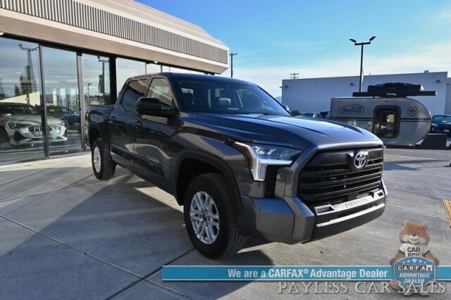 2023 Toyota Tundra SR5 / Premium Pkg / 4X4 / Crew Cab / Power & Heated Leather Seats / Heated Steering / Adaptive Cruise / Lane Departure / Apple CarPlay & Android Auto / Back Up Camera / Keyless Entry & Start / Tow Pkg / 1-Owner Anchorage AK