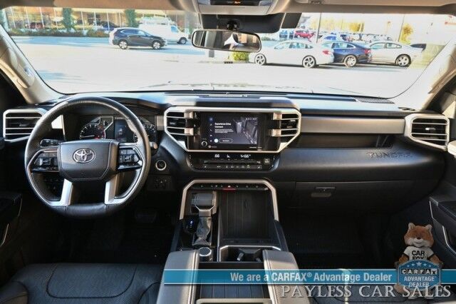 2023 Toyota Tundra SR5 / Premium Pkg / 4X4 / Crew Cab / Power & Heated Leather Seats / Heated Steering / Adaptive Cruise / Lane Departure / Apple CarPlay & Android Auto / Back Up Camera / Keyless Entry & Start / Tow Pkg / 1-Owner Anchorage AK