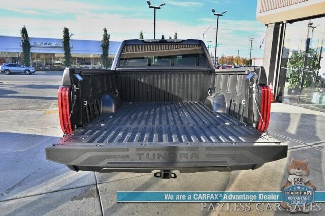 2023 Toyota Tundra SR5 / Premium Pkg / 4X4 / Crew Cab / Power & Heated Leather Seats / Heated Steering / Adaptive Cruise / Lane Departure / Apple CarPlay & Android Auto / Back Up Camera / Keyless Entry & Start / Tow Pkg / 1-Owner Anchorage AK