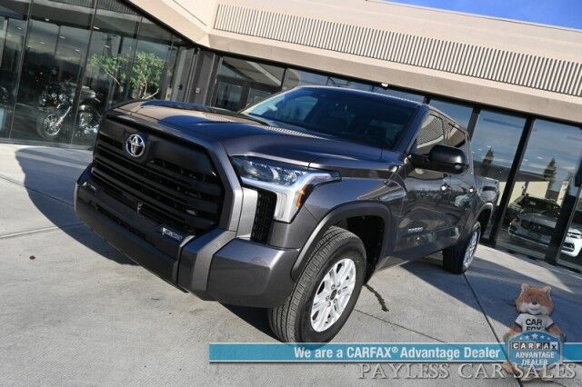 2023 Toyota Tundra SR5 / Premium Pkg / 4X4 / Crew Cab / Power & Heated Leather Seats / Heated Steering / Adaptive Cruise / Lane Departure / Apple CarPlay & Android Auto / Back Up Camera / Keyless Entry & Start / Tow Pkg / 1-Owner Anchorage AK