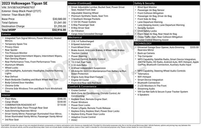 2023 Volkswagen Tiguan 2.0T SE Raleigh NC