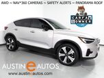 2023 Volvo C40 Recharge Twin Plus AWD *NAVIGATION, SAFETY ALERTS, 360 VIEW CAMERAS, COLOR TOUCHSCREEN, PANORAMA GLASS ROOF, HEATED SEATS, POWER LIFTGATE, 19 INCH ALLOYS, WIRELESS CHARGING