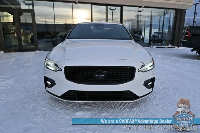 2023 Volvo S60 B5 Plus Black Edition / AWD / Climate Pkg / Front & Rear Heated Leather Seats / Heated Steering Wheel / Panoramic Sunroof / Adaptive Cruise / Lane Depart & Blind Spot / Apple CarPlay & Android Auto / 33 MPG / 1-Owner