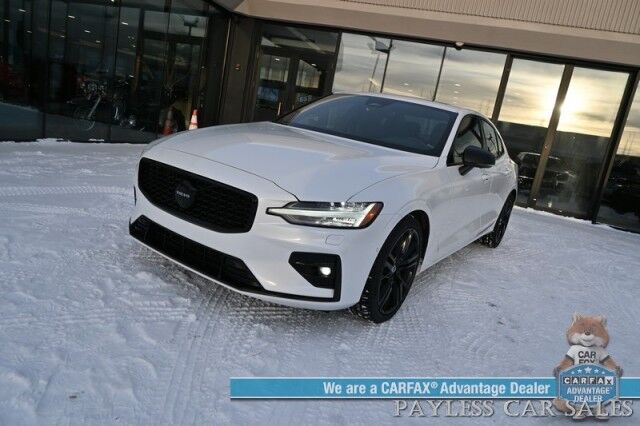 2023 Volvo S60 B5 Plus Black Edition / AWD / Climate Pkg / Front & Rear Heated Leather Seats / Heated Steering Wheel / Panoramic Sunroof / Adaptive Cruise / Lane Depart & Blind Spot / Apple CarPlay & Android Auto / 33 MPG / 1-Owner Anchorage AK