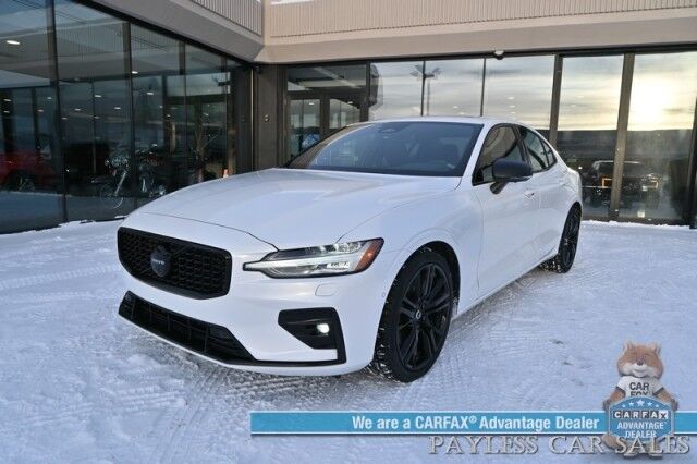 2023 Volvo S60 Plus Black Edition / AWD / Climate Pkg / Front & Rear Heated Leather Seats / Heated Steering Wheel / Panoramic Sunroof / Adaptive Cruise / Lane Depart & Blind Spot / Apple CarPlay & Android Auto / 1-Owner