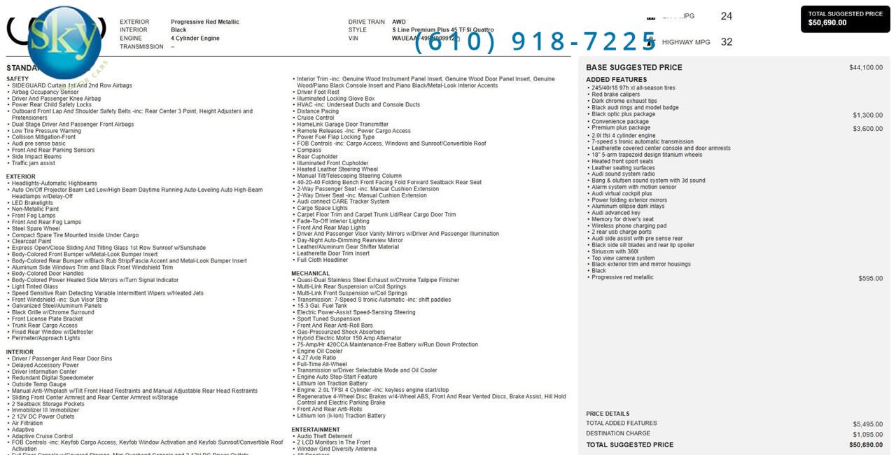 2024 Audi A4 Sedan Quattro AWD S line Premium Plus
