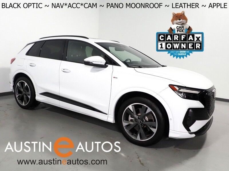 2024 Audi Q4 e-tron Premium Plus 55 Quattro *BLACK OPTIC PKG, NAVIGATION, VIRTUAL COCKPIT, ADAPTIVE CRUISE, SAFETY ALERTS, PANORAMA MOONROOF, LEATHER, HEATED SEATS/STEERING, WIRELESS CHARGING, ANDROID & APPLE