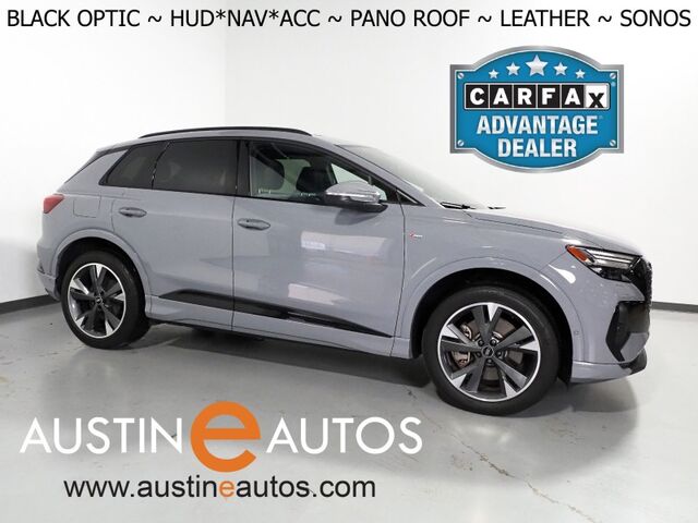 2024 Audi Q4 e-tron Prestige 50 Quattro *BLACK OPTIC PKG, HEADS-UP DISPLAY, NAVIGATION, ADAPTIVE CRUISE, SAFETY ALERTS, AUTO PARKING, REAR-CAMERA, PANO MOONROOF, LEATHER, HEATED SEATS/STEERING, SONOS AUDIO, WIRELESS CHARGING Round Rock TX