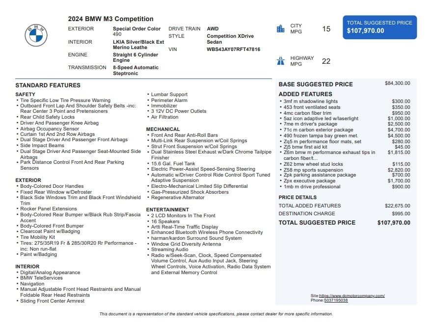 2024 BMW M3 Competition 1 Owner 805WHP - PQ Built - LOADED Portland OR