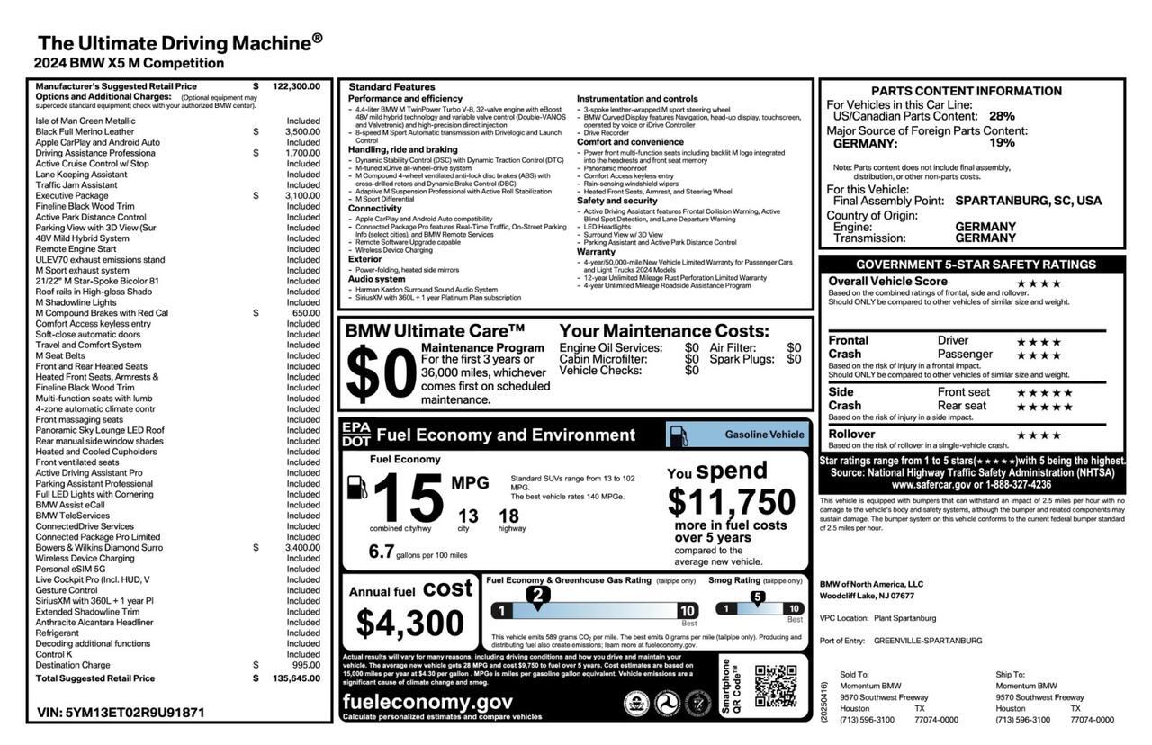 2024 BMW X5 M Competition