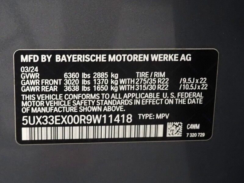 2024 BMW X6 xDrive40i AWD *M SPORT PRO, EXECUTIVE PKG, DRIVING ASSIST PRO, HEADS-UP DISPLAY, NAVIGATION, ADAPTIVE CRUISE, SAFETY ALERTS, 360 CAMERAS, PANO SKY LOUNGE ROOF, CLIMATE/MASSAGE SEATS, AUTOMATIC PARKING, HARMAN/KARDON, 22 INCH WHEELS Round Rock TX