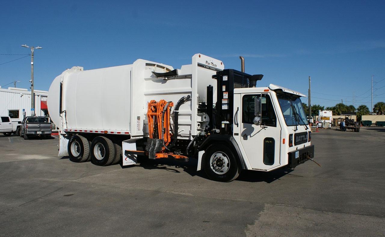 2024 Battle Motors LET2 31 yard Pac-Tech Side Loader Garbage Truck Tampa FL