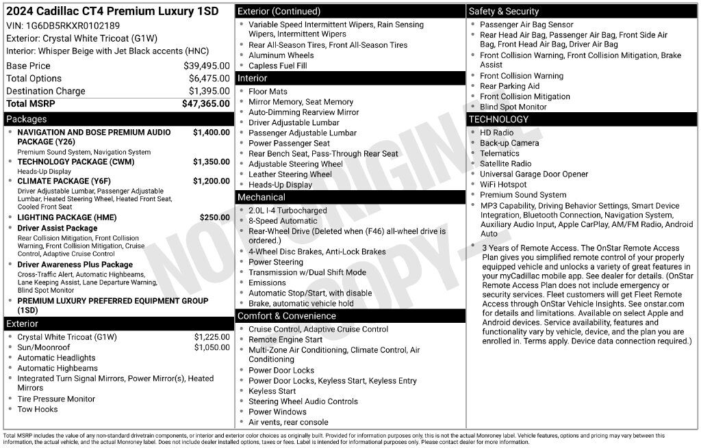 2024 Cadillac CT4 Premium Luxury Tucson AZ