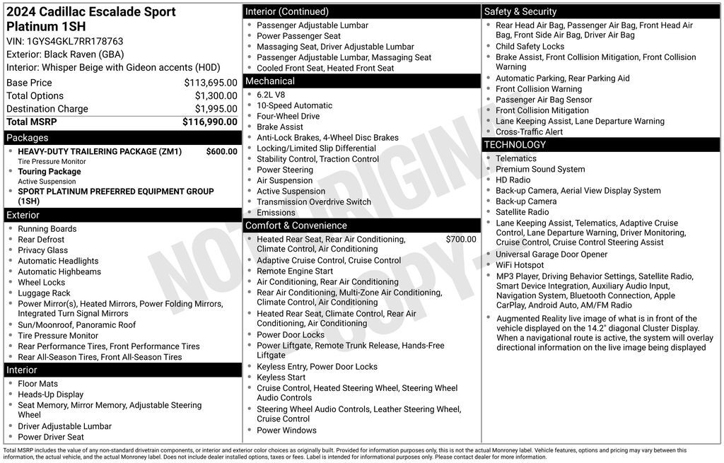 2024 Cadillac Escalade Sport Platinum