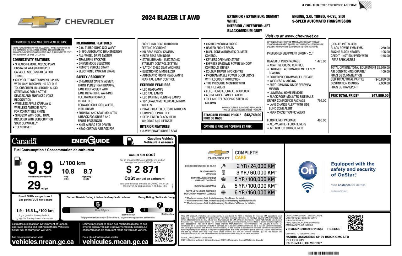 2024 Chevrolet Blazer AWD LT PSeat BCam Red Deer AB