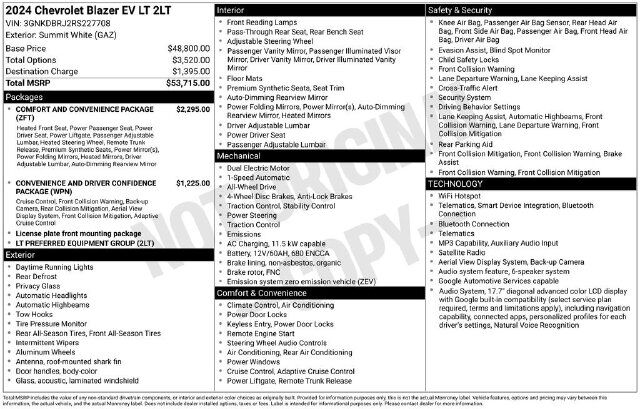 2024 Chevrolet Blazer EV LT Raleigh NC