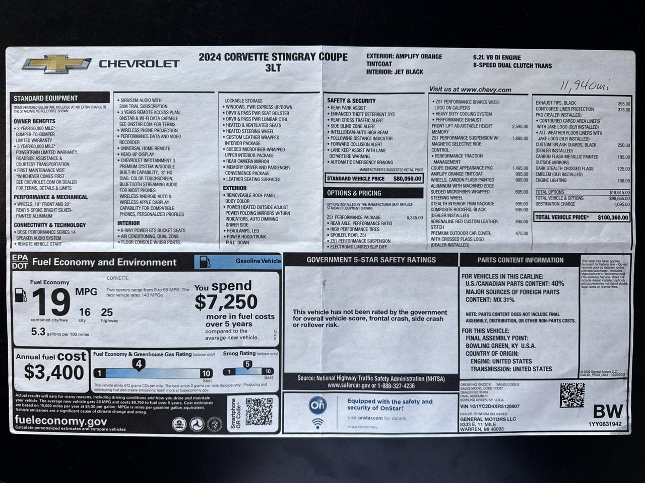 2024 Chevrolet Corvette 3LT Anaheim Hills CA