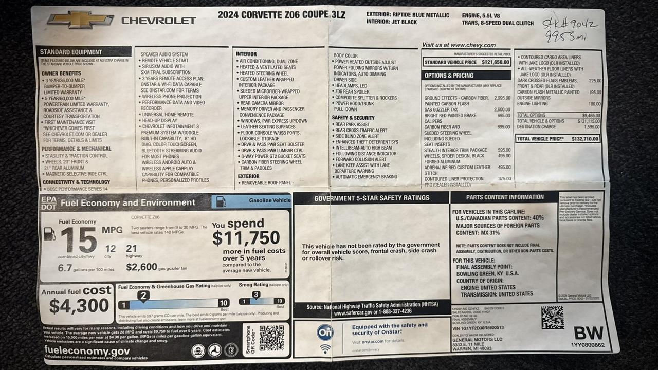 2024 Chevrolet Corvette 3LZ Anaheim Hills CA