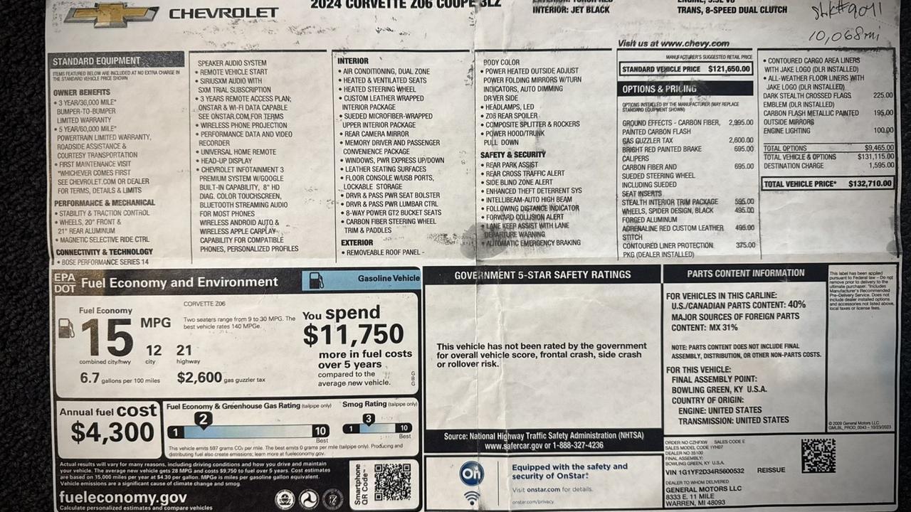 2024 Chevrolet Corvette 3LZ Anaheim Hills CA
