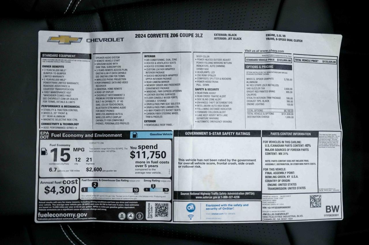2024 Chevrolet Corvette Z06 3LZ
