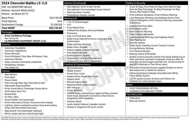 2024 Chevrolet Malibu LS Raleigh NC